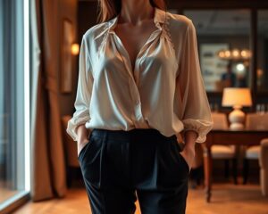 Bluzka wieczorowa do eleganckich spodni – jak stylizować?